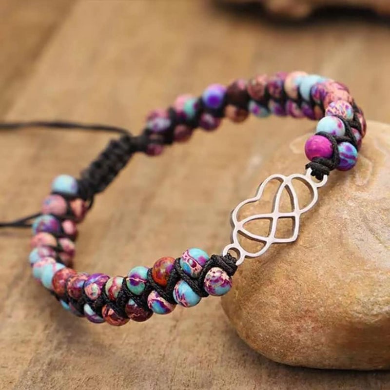 BTZY Store for My Granddaughter “You are Always in Mine Beads“ Bracelet, Natural Emperor Jasper Stone Beaded Wrap Bracelet Duoble Layer for Mind Peace,Bracelet for Granddaughter - Image 2